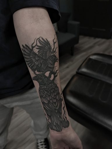 Ravens on Forearm