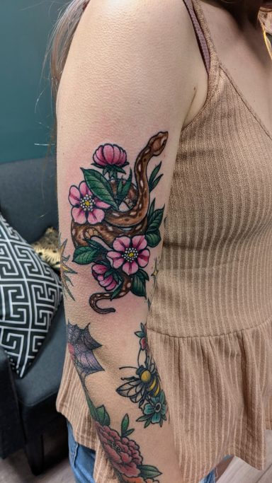 Snake and Flowers