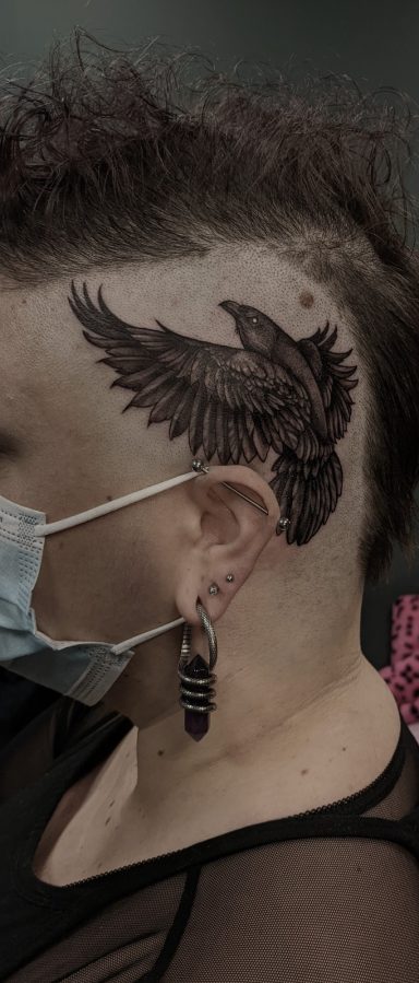Raven Head Tattoo