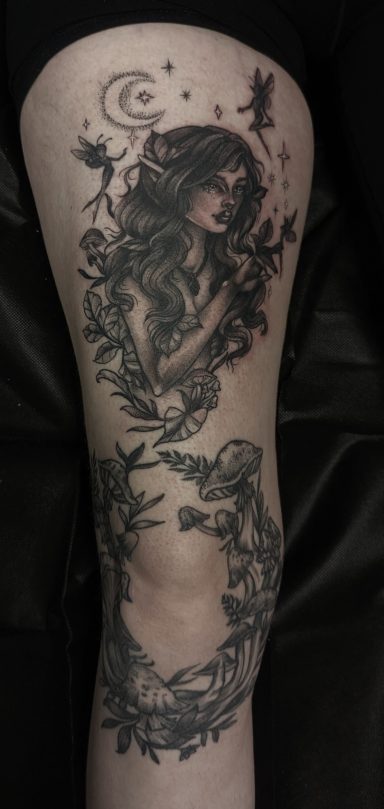 Fairy and Mushrooms Leg Project