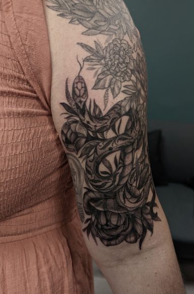 Snake and Florals